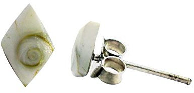 CHICNET Shivaauge Karo 10 mm Silberohrstecker Ohrstecker 925er Silber Shiva Auge Eye