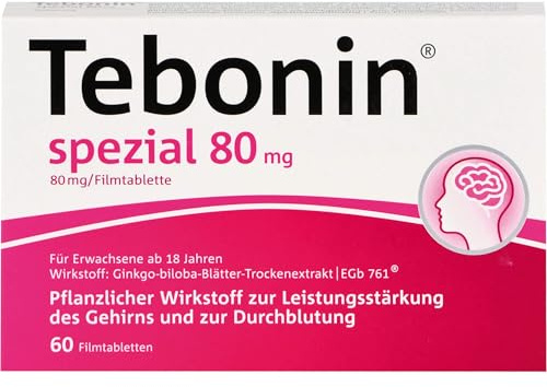 Tebonin spezial 80 mg Filmtabletten zur Leistungsstärkung des Gehirns und zur Durchblutung, 60 St. Tabletten