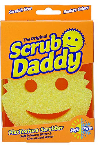 Scrub Daddy Multi Purpose Dual Texture Sponge and Abrasive Scrubber - For Use with Warm or Cold Water