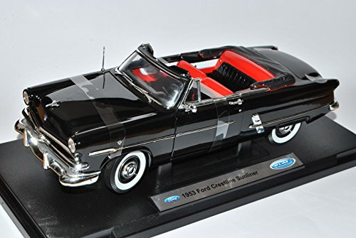 Welly Ford Crestline Sunliner Cabrio Offen Schwarz Offen 1953 1/18 Modell Auto