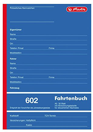 herlitz Formularbuch Fahrtenbuch 602, A5, 32 Blatt VE=5