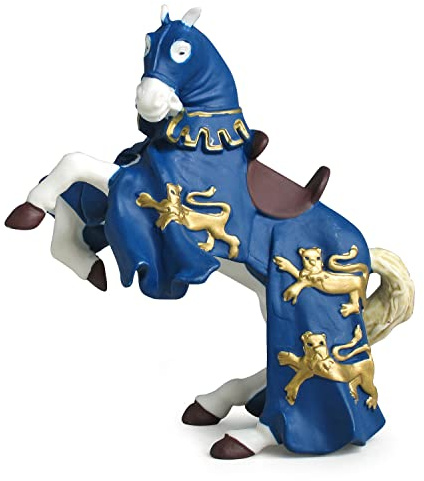 Papo - Realistic Horse Of Blue King Richard Figure - Ages 3+ - Fantasy & Medieval Collection - Creative Play Knights World - Gift Idea Toy for Girls and Boys