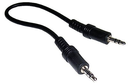 Aquarius Computer Supplies 0.25M 25CM Black 3.5mm Male-to-Male Stereo Audio Cable for Music Player, Speaker, Headphone, Amplifier