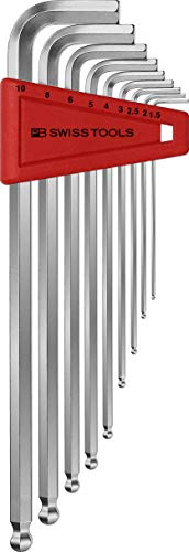 PB SWISS TOOLS Innensechskantschlüssel Set 1,5-10 mm, 212.LH-10 CN | 100% Swiss Made | Für professionelles Arbeiten in Industrie & Handwerk
