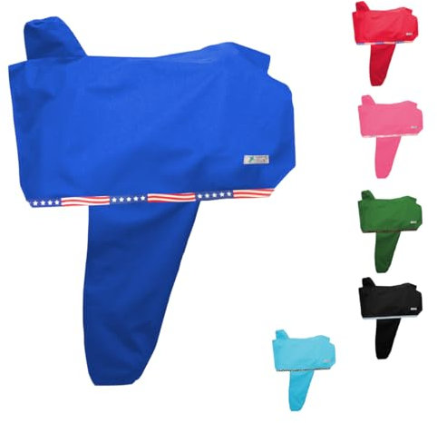 Tahoe Western-Sattelbezug aus Nylon, wasserdicht, mit 6 elastischen Bändern, Blau