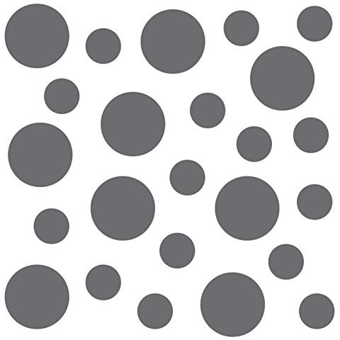 kleb-Drauf | 24 Punkte | Silber - matt | Wandtattoo Wandaufkleber Wandsticker Aufkleber Sticker | Wohnzimmer Schlafzimmer Kinderzimmer Küche Bad | Deko Wände Glas Fenster Tür Fliese