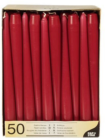 PAPSTAR 100 Leuchterkerzen Ø 2,2 cm 25 cm Bordeaux