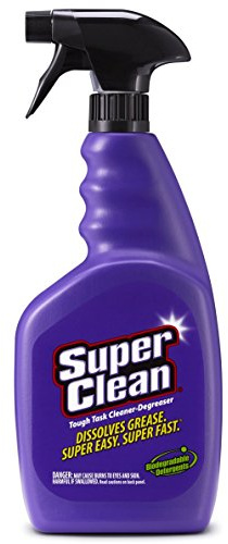 Super Clean Multi-Surface All Purpose Cleaner Degreaser Spray, Biodegradable, Full Concentrate, Scent Free, 32 Ounce