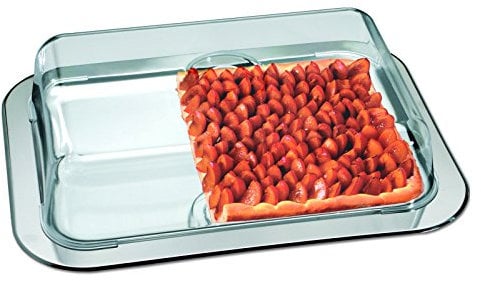 chg 17032-07 Serviertablett mit Schutzhaube, Edelstahl/Kunststoff, Silber, 42 x 31 x 8.5 cm