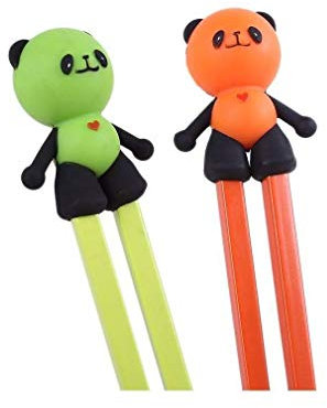lachineuse - Baguettes Chinoises Panda pour Enfant - 2 Paires de Baguettes pour Apprentissage - Chopsticks en Bois - Animaux - Sushi, Ramen, Nouilles & Riz - Cadeau Cuisine Asiatique Japonaise