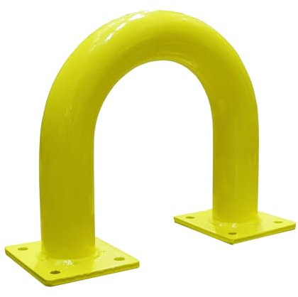 Barrière de Protection Haute Résistance – 375x350 mm – Jaune – Acier Epoxy – Sécurisation et Protection contre les Chocs
