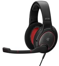 EPOS I Sennheiser GAME ONE Gaming Headset, Open Acoustic, Noise Canceling Mic, Flip-To-Mute, XXL plush velvet pads, compatibile con PC, Mac, Xbox One, PS4, Nintendo Switch, and Smartphone, nero