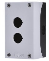 Eaton Aufbaugehäuse f.2 Taster 22mm M22-I2, 22,5mm, IP67, grau, Kunststoff, mit Edelstahlschrauben