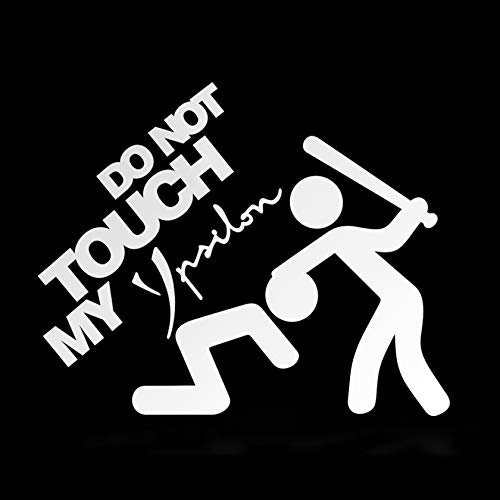 ERREINGE Sticker compatibile per LANCIA DON'T TOUCH MY YPSILON DUB JDM TUNING BIANCO Adesivo prespaziato in PVC per Auto Lunotto Finestrino - cm 35