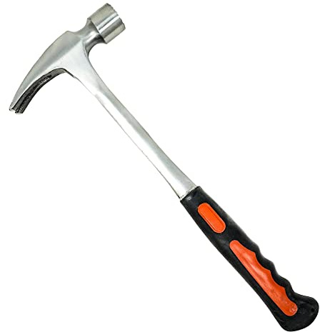 dapetz® Maurerhammer, 680geschmiedeter Stahl Klauenhammer TPR Anti-Vibrations-Gummi Griff
