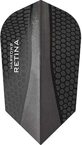 Harrows Retina-X Dartflügel/Flights, 100 µm, extra-stark, schmal, Schwarz, 5 Sets (insgesamt 15 Stück)