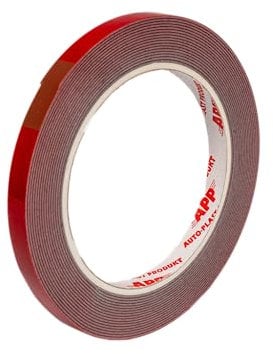 AUTO-PLAST PRODUKT APP Acryl Tape Doppelseitiges Klebeband Extra Stark | Doppelseitiges Wasserdichtes Montageband | Rot | 5m Länge, 9mm Breite