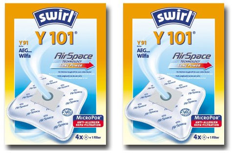 8 Original SWIRL Y101 Staubsaugerbeutel für Dirt Devil M 7025 - Bagline