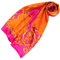 LORENZO CANA - Luxus Seidentuch Damast 100% Seide gewebt bedruckt 88 cm x 88 cm opulentes Barockmuster Tuch Halstuch orange 89129