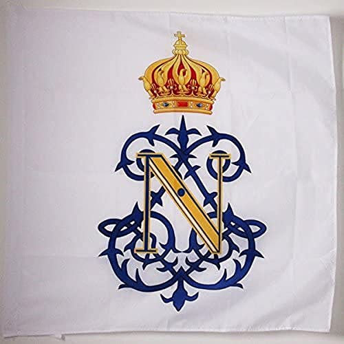 AZ FLAG - Drapeau Monogramme imperial Napoleon III - 90x90 cm - Drapeau De Napoleon 100% Polyester Avec Fourreau et Cordelette - Pavillon 80 g