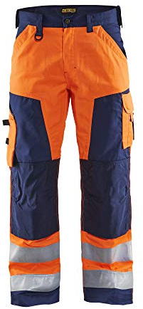 Blaklader 15661811 Hochwertige Arbeitshose Ohne Nageltaschen, Orange/Marineblau, grootte C58