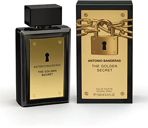 Banderas Perfumes, The Golden Secret, Eau de Toilette Spray per Uomo, Fragranza Quotidiana e Maschile con Menta e Liquore di Mela, 100 ml