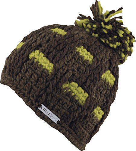 Feinzwirn Clothing handgemachte Strick Mütze Finnes mit Fleece innen Unisex - Beanie Wollmütze Wintermütze Damen/Herrenmütze Ski Wintersport Mütze Winter (braun-hellgrün)