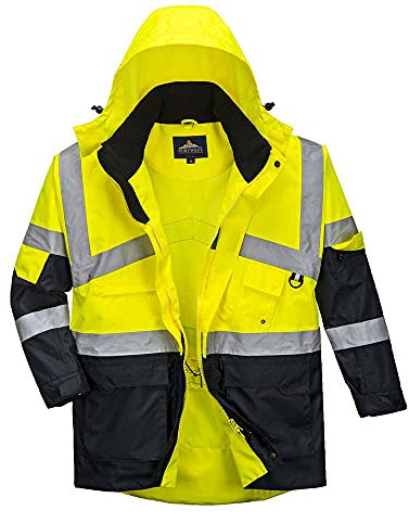 Portwest 2-farbige atmungsaktive Warnschutzjacke, Größe: XL, Farbe: Gelb/Marine, S760YNRXL
