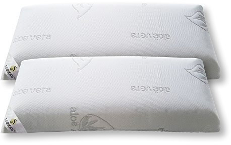 SEASONS - Pack 2 Almohadas Viscoelásticas 70 cm, Antiácaros y Antibacterias, Tejido con Hilo de Plata y Aloe Vera, Doble Funda, Tratamiento con Limpieza de Ozono, Fabricado en España