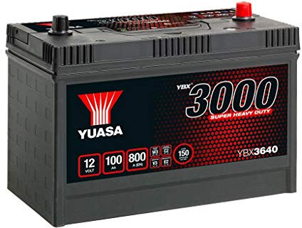 Yuasa YBX3640-100 12V 100Ah 800CCA Super Heavy Duty Sealed Maintenance Free Commercial Vehicle Battery