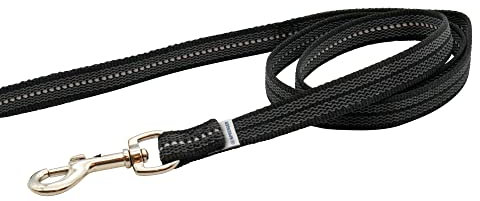 Gummierte Leine ohne Handschlaufe - schwarz, 100 cm (1 m)