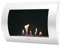PUR LINE INOX CLASIC W Biochimenea mural de acero lacada en blanco con frontal curvo