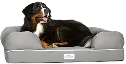 PetFusion Ultimate Solid 4 Memory Foam Hunde/katzebett für X große Hunde/katze (44x34x10 zollorthopädische Sofa Couch; grau). Ersatzabdeckungen und Decken sind ebenfalls erhältlich