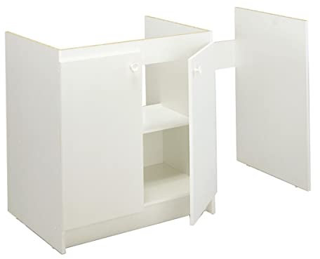 Meuble cuisinette mélaminé pour lave vaisselle, épaisseur 16mm, 1 étagère, 2 portes, vérins de réglage. Réf ABCF140D02