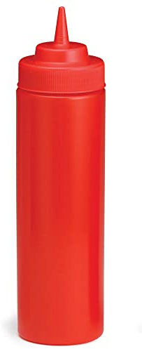 Red Squeeze Sauce Bottle 12oz / 355ml - Squeezy Ketchup Sauce Dispenser for Fast Food