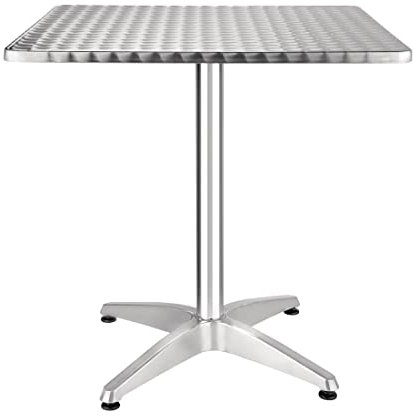 Bolero quadratischer Bistrotisch Edelstahl 1 Bein 70cm