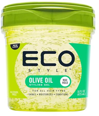Eco Style Olive Oil Eco Styler Hair Gel, Hydrate and Style, Alcohol-Free, Green 473 ml (Pack of 1)