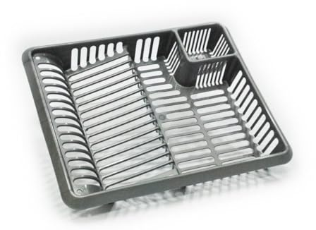 My Bargains Online Shop Grey Plastic Kitchen Cutlery Dish Drainer