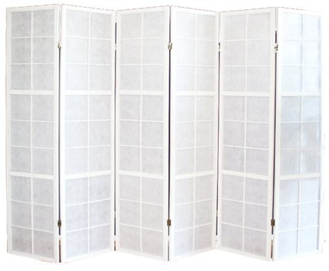 PEGANE Paravent Japonais Shoji en Bois Blanc de 6 pans