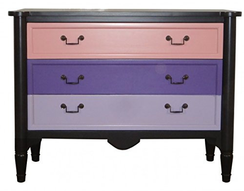 Casa Padrino Barock Kommode Rosa/Lila/Onyx 110 cm - Möbel
