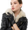 Nappaglo Damen Italienisches Lammfell Leder Handschuhe Touchscreen Winter Warm Langes Fleecefutter Handschuhe (M (Umfang der Handfläche:17.8-19.0cm), Schwarz(Non-Touchscreen))