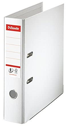 Esselte A4 Lever Arch File, White, 72mm Spine, Plastic, Vivida Range, 811300, 500 Sheets Capacity