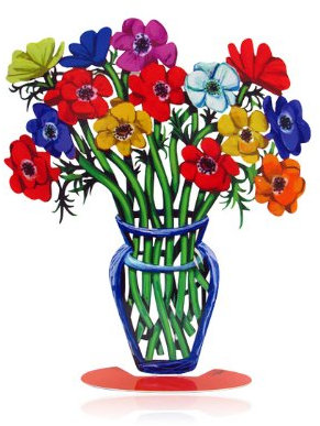 World Of Judaica David Gerstein Mohnblumenstrauß in Vase, groß