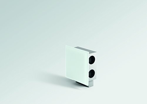 Küchen PowerQuad Deko-Energiebox Glas, 3 Steckdosen + 2 USB mit Wandler, Quadrat