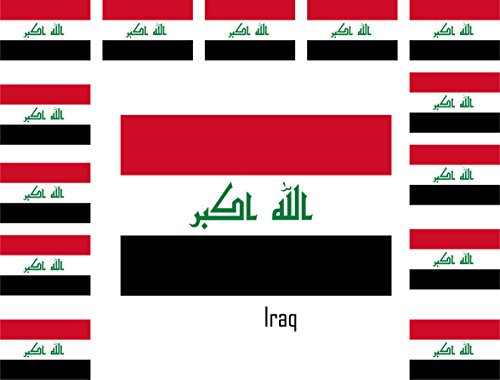 SAFIRMES Vinyl-Aufkleber, Flagge, Irak, 15 Stück