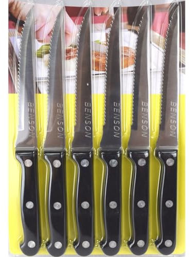 6 x couteaux à steak, couteau à pizza, couteau à découper lot de 6