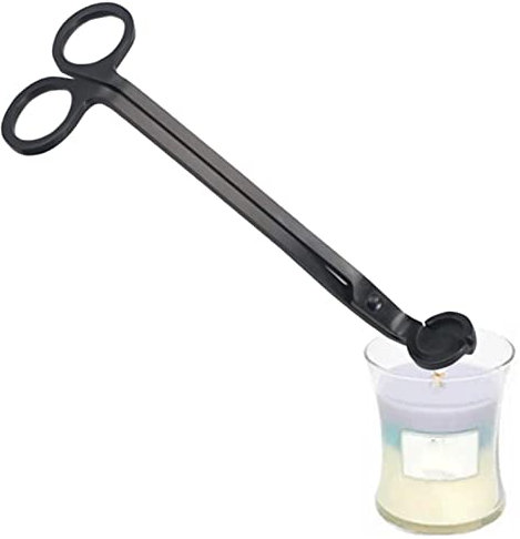 HEYCE Coupe-Bougie | Coupe-Ciseaux à Bougie élégant Simple Noir antirouille,Coupe-Bougie Bougie Mèche Ciseaux Tondeuse pour Les Anniversaires Noël Hanukkah
