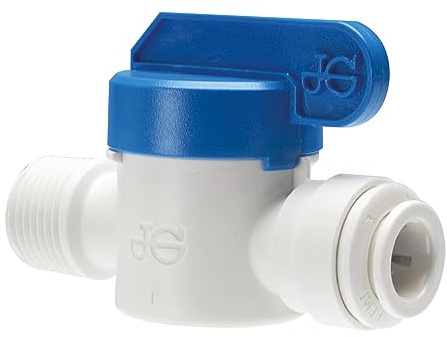 John Guest PP Shut Off Valve Connection 3/8 inch Tube OD x 3/8 inch Male NPTF (One Supplied)
