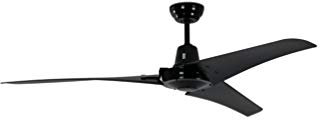 Ventilateur de plafond design industriel Vourdries noir, Télécommande incluse, diamètre 142 cm