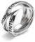 Silverly Frauen 925 Sterling Silber LOVE HOPE FAITH russischen Hochzeits Ring